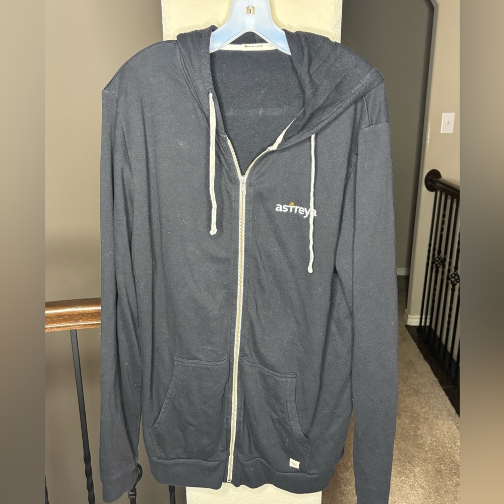 Marine Layer Men’s Afternoon Zip Up Hoodie in Black Size XL